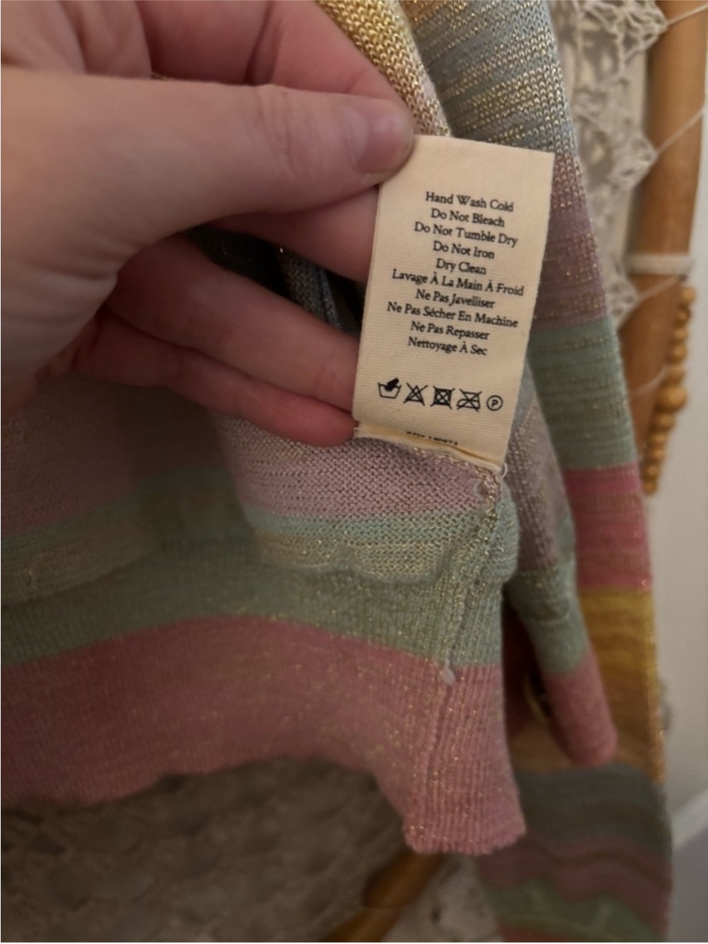 LoveShackFancy stripped cardigan size medium A00334 - Picture 5 of 6